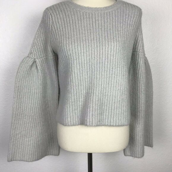 Lovers + Friends Pullover Maxine Crop Wide Sleeve Ribbed Sweater - Picture 2 of 12